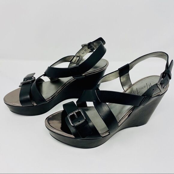 Marc Fisher - Black Faux-Leather Platform … - Picture 6 of 8